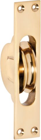 TRADCO SASH PULLEY POLISHED BRASS H125XW25MM
