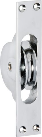 TRADCO SASH PULLEY CHROME PLATED H125XW25MM
