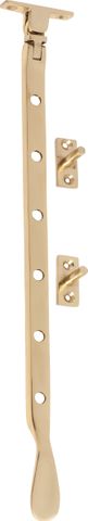 TRADCO CASEMENT STAY BASE FIX LARGE POLISHED BRASS L300MM