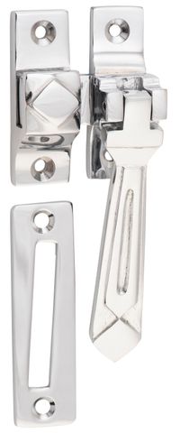 TRADCO CASEMENT FASTENER DECO CHROME PLATED DROP 85MM