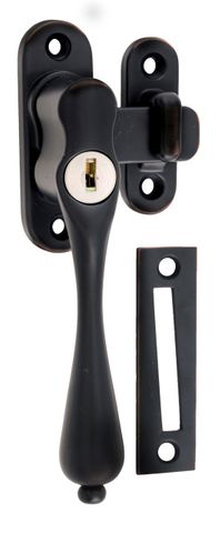 TRADCO CASEMENT FASTENER LOCKING TEARDROP LH ANTIQUE COPPER