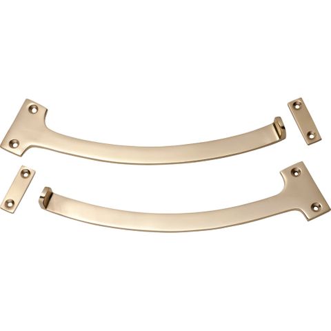 Tradco TRA1783 Fanlight Stop Pair Polished Brass L190mm