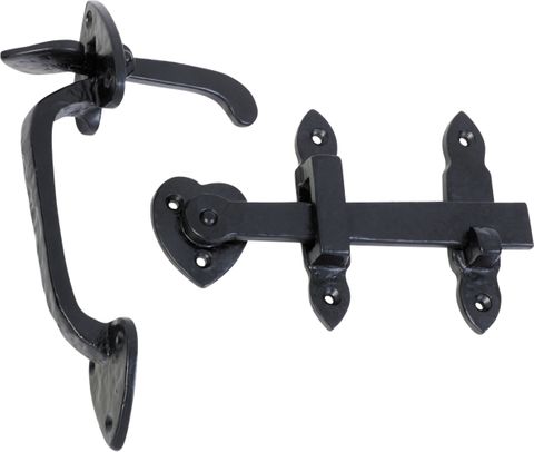TRADCO SUFFOLK LATCH IRON MATT BLACK H195XL165XW43MM