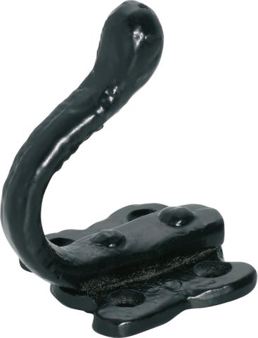 TRADCO ROBE HOOK IRON OLD ENGLISH MATT BLACK H50XP65MM