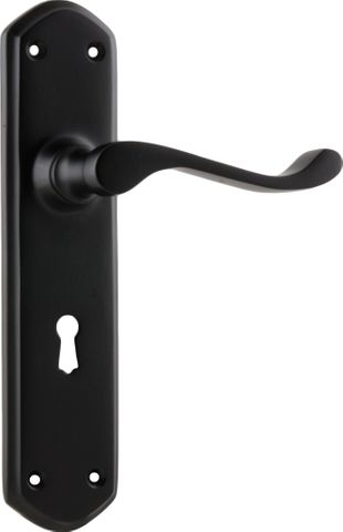 TRADCO DOOR LEVER WINDSOR LOCK PAIR MATT BLACK