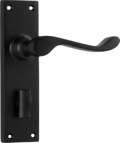 TRADCO DOOR LEVER VICTORIAN PRIVACY PAIR MATT BLACK