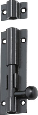 TRADCO BARREL BOLT MATT BLACK L75XW25MM BOLT 7.5MM