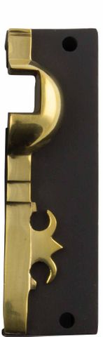 TRADCO RIM LOCK CARPENTERS LH KEEPER UNLACQUERED BRASS MB