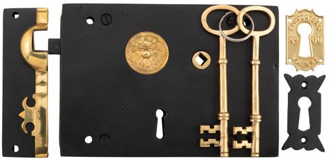 Tradco TRA2006 Rim Lock Carpenters Right Hand Unlacquered Brass MB