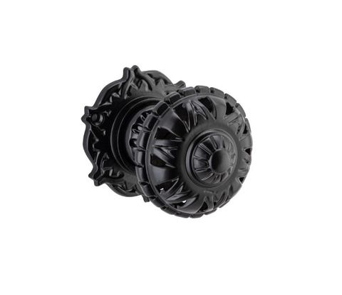 Tradco TRA20370 Door Knob Filigree Round Rose Pair Matt Black