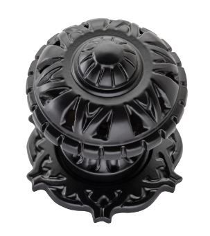 Tradco TRA20372 Centre Door Knob Filigree Matt Black Bpd68mm