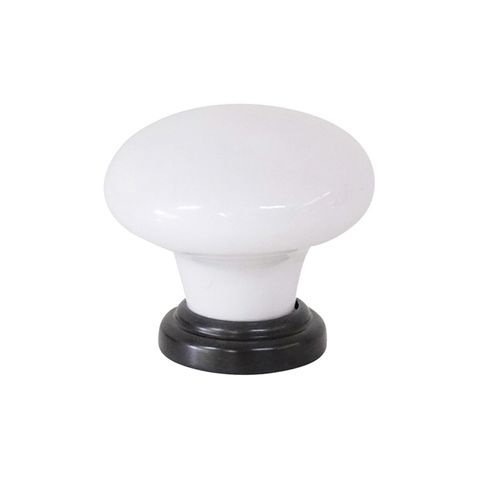 TRADCO WHITE PORCELAIN CUPBOARD KNOB