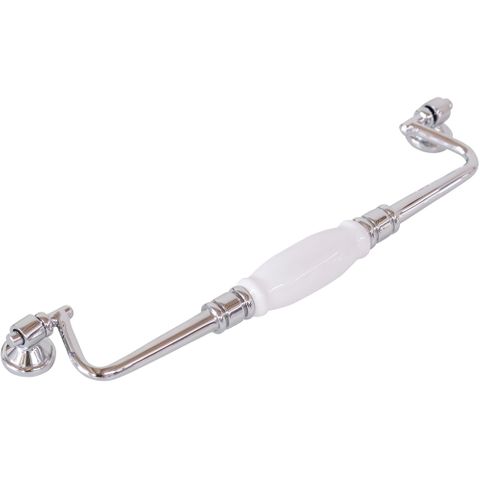 Tradco TRA21039 Cabinet Pull Handle White Porcelain Drop Pull CP