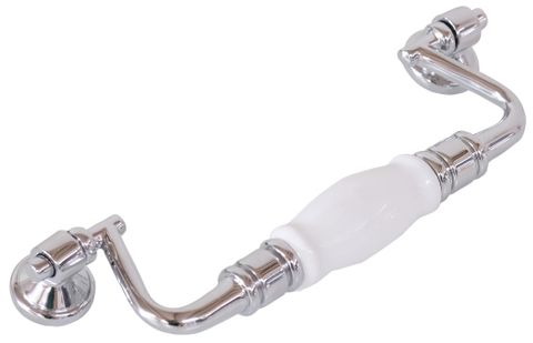 TRADCO CABINET PULL HANDLE WHITE PORCELAIN DROP PULL CP