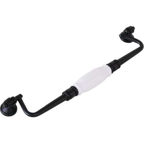 Tradco TRA21048 Cabinet Pull Handle White Porcelain Drop Pull MB