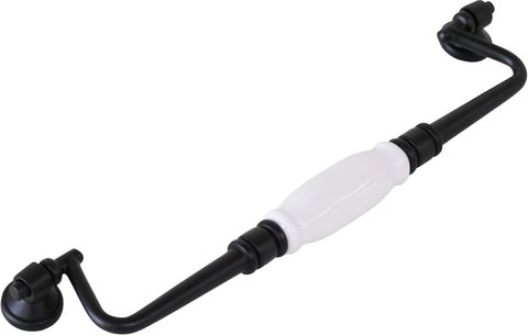 TRADCO CABINET PULL HANDLE WHITE PORCELAIN DROP PULL MB