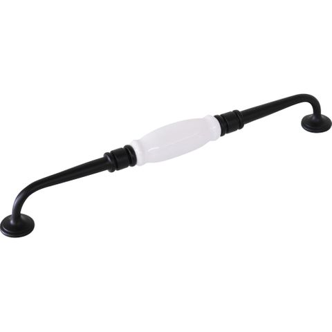 Tradco TRA21054 Cabinet Pull Handle White Porcelain Matt Black