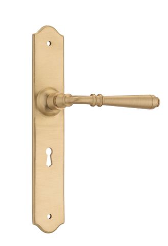 Tradco TRA21356 Door Lever Reims Lock Pair Unlacquered Satin Brass