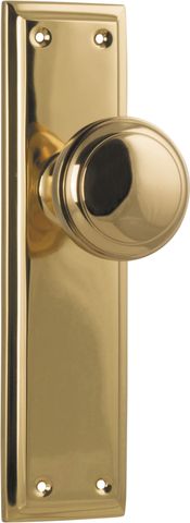 TRADCO DOOR KNOB MILTON LATCH PAIR UNLACQUERED PB