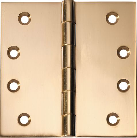 TRADCO HINGE FIXED PIN UNLACQUERED POLISHED BRASS