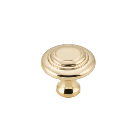 TRADCO CUPBOARD KNOB DOMED UNLACQUERED POLISHED BRASS