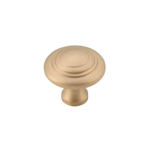 TRADCO CUPBOARD KNOB DOMED UNLACQUERED SATIN BRASS D25XP24MM