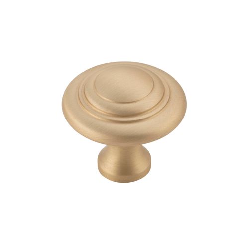 TRADCO CUPBOARD KNOB DOMED UNLACQUERED SATIN BRASS D32XP29MM