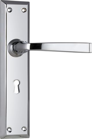 TRADCO DOOR LEVER MENTON LOCK PAIR CHROME PLATED