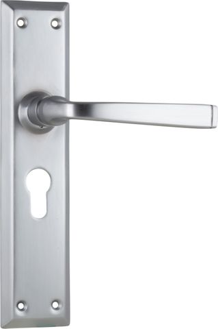 TRADCO DOOR LEVER MENTON EURO PAIR SATIN CHROME
