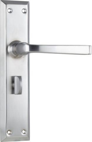 TRADCO DOOR LEVER MENTON PRIVACY PAIR SATIN CHROME