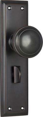 TRADCO DOOR KNOB MILTON PRIVACY PAIR ANTIQUE COPPER