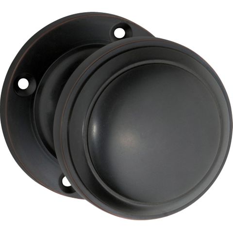 Tradco TRA0731 Door Knob Milton Round Rose Pair Antique Copper