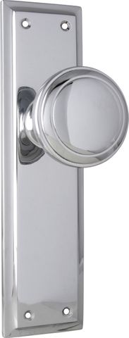 TRADCO DOOR KNOB MILTON LATCH PAIR CHROME PLATED