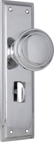 TRADCO DOOR KNOB MILTON PRIVACY PAIR CHROME PLATED