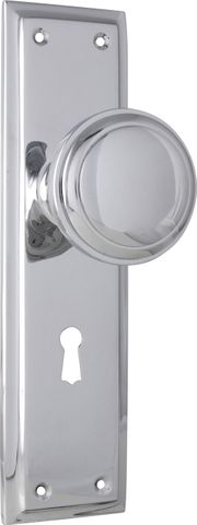 TRADCO DOOR KNOB MILTON LOCK PAIR CHROME PLATED
