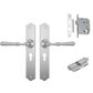 Tradco TRA0749 Door Lever Reims Latch Pair Satin Chrome