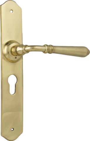 TRADCO DOOR LEVER REIMS EURO PAIR POLISHED BRASS