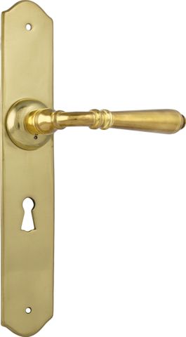 TRADCO DOOR LEVER REIMS LOCK PAIR POLISHED BRASS