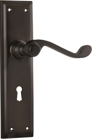TRADCO DOOR LEVER MILTON LOCK PAIR ANTIQUE BRASS