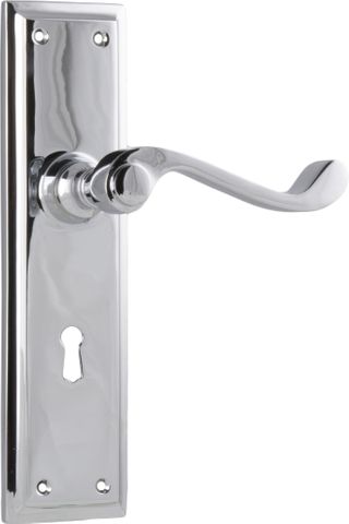 TRADCO DOOR LEVER MILTON LOCK PAIR CHROME PLATED