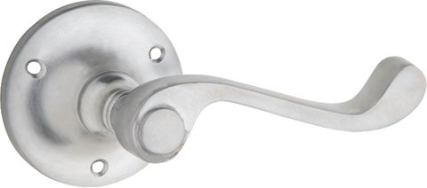 TRADCO DOOR LEVER MILTON ROUND ROSE PAIR SATIN CHROME