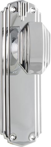 TRADCO DOOR KNOB NAPIER ART DECO LATCH PAIR CHROME PLATED
