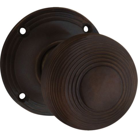 Tradco Reeded Mortice Knob Set