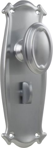 TRADCO DOOR KNOB BUNGALOW PRIVACY PAIR SATIN CHROME
