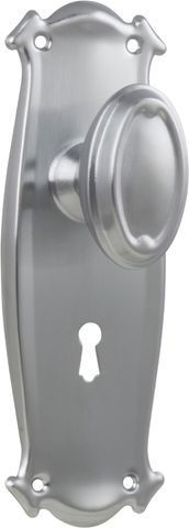 TRADCO DOOR KNOB BUNGALOW LOCK PAIR SATIN CHROME