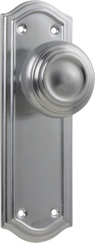 TRADCO DOOR KNOB KENSINGTON LATCH PAIR SATIN CHROME