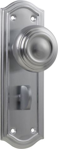 TRADCO DOOR KNOB KENSINGTON PRIVACY PAIR SATIN CHROME