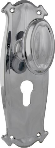 TRADCO DOOR KNOB BUNGALOW EURO PAIR CHROME PLATED