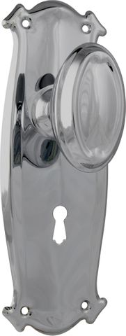 TRADCO DOOR KNOB BUNGALOW LOCK PAIR CHROME PLATED