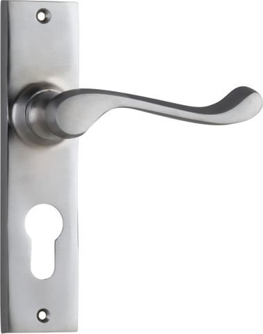 Tradco TRA0897E Door Lever Fremantle Euro Pair Satin Chrome